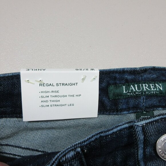 Lauren Ralph Lauren LRL womens dark Regal slim straight hi stretch 2 NWT - Picture 5 of 10